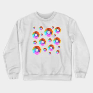 Rainbow Watercolor Donut Bubbles Crewneck Sweatshirt